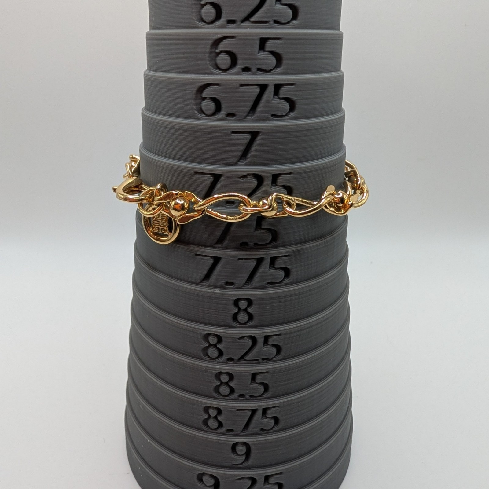 Signed Vintage Givenchy Gold-tone Chain Link Logo Charm Bracelet