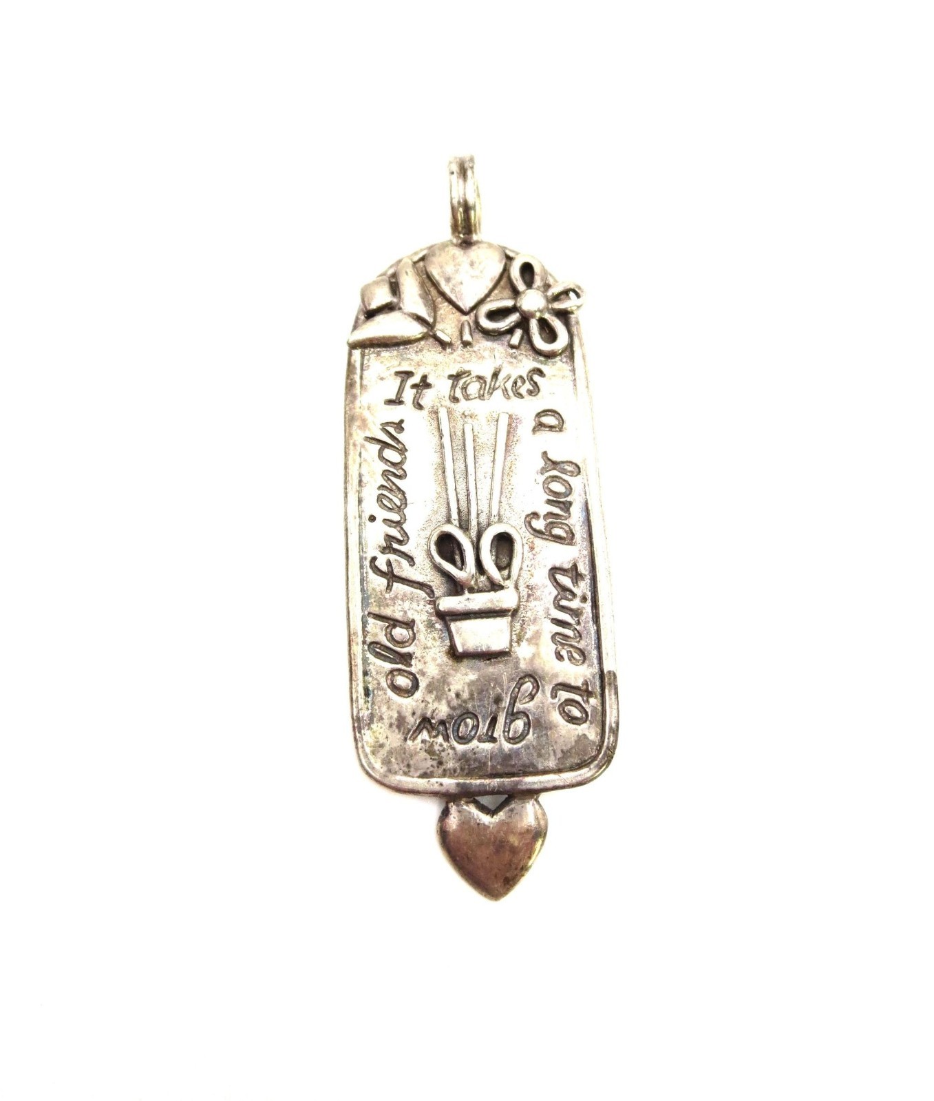 VTG JM Designs Sterling Silver 925 It Takes a Long Time Gardening Plant Pendant
