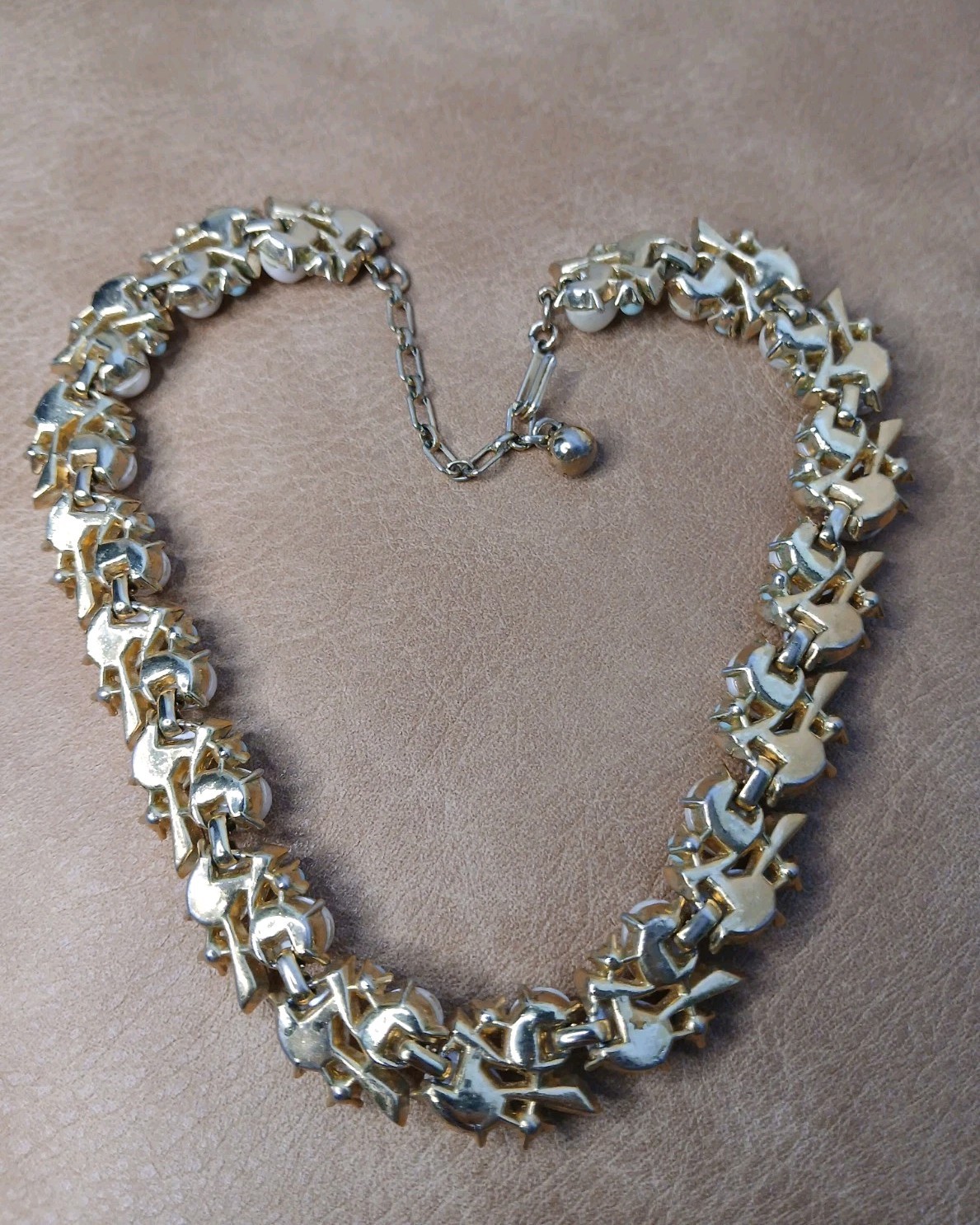Vintage Crown TRIFARI Necklace & Earrings w/Faux Pearls & Turquoise Set- READ