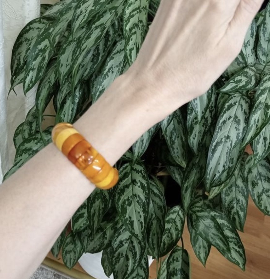 老琥珀 NATURAL BALTIC OLD AMBER EGG BUTTERSCOTCH YOLK Bracelet Vintage 24 GR