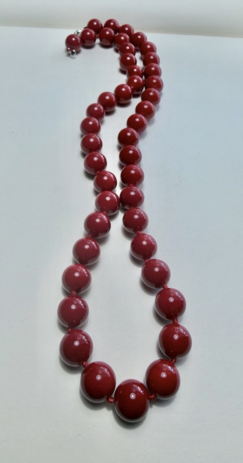 Red Coral Necklace With Beautiful Large Coral Beads 28”