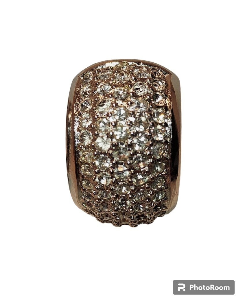 Dior Women’s Luxury Silver-Tone Rhinestones Half Hoop Pave Clip-on Earrings