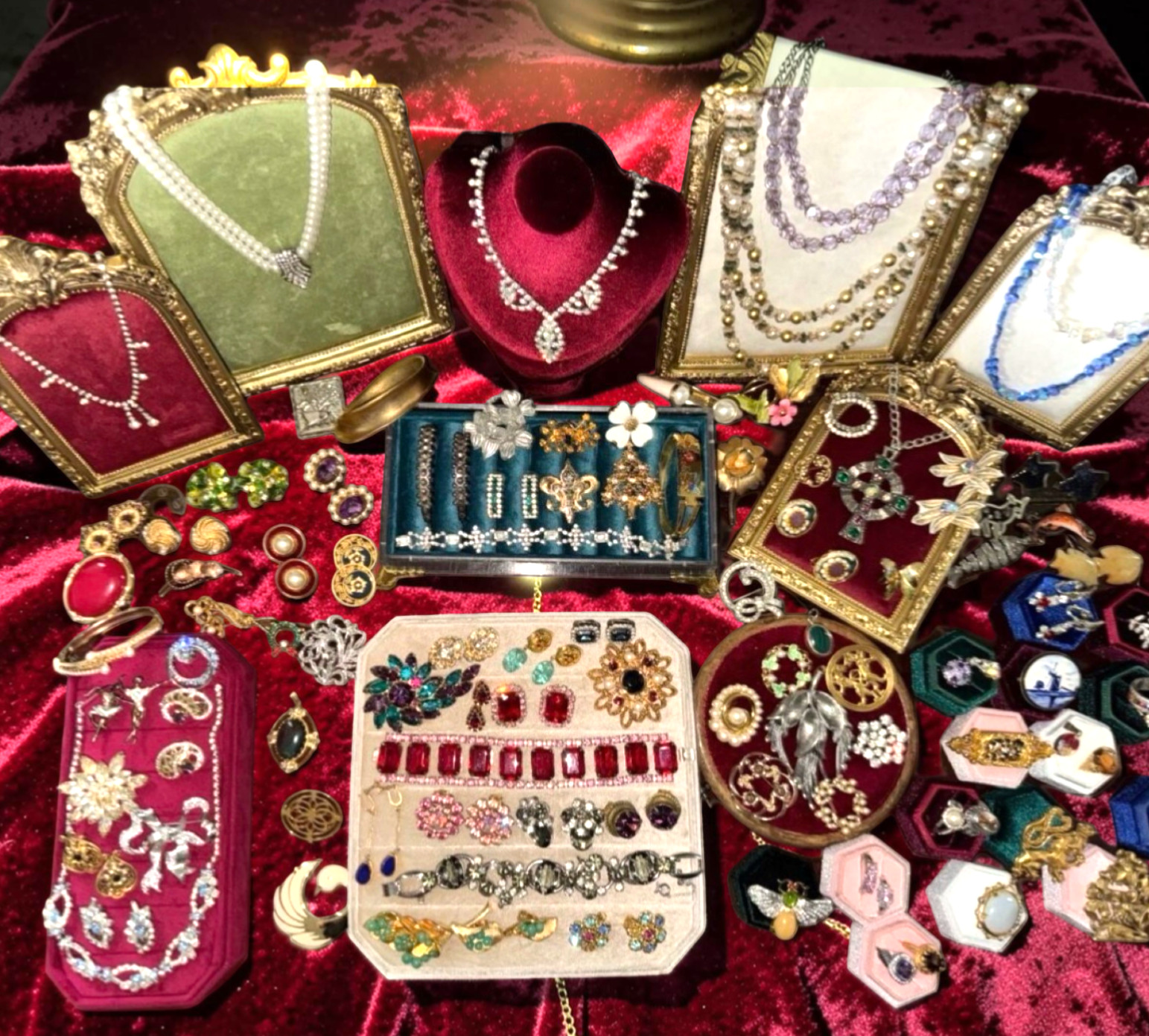 High End Rhinestone Vtg Jewelry Lot Kramer Juliana Coro Trifari Boucher Judy-Lee