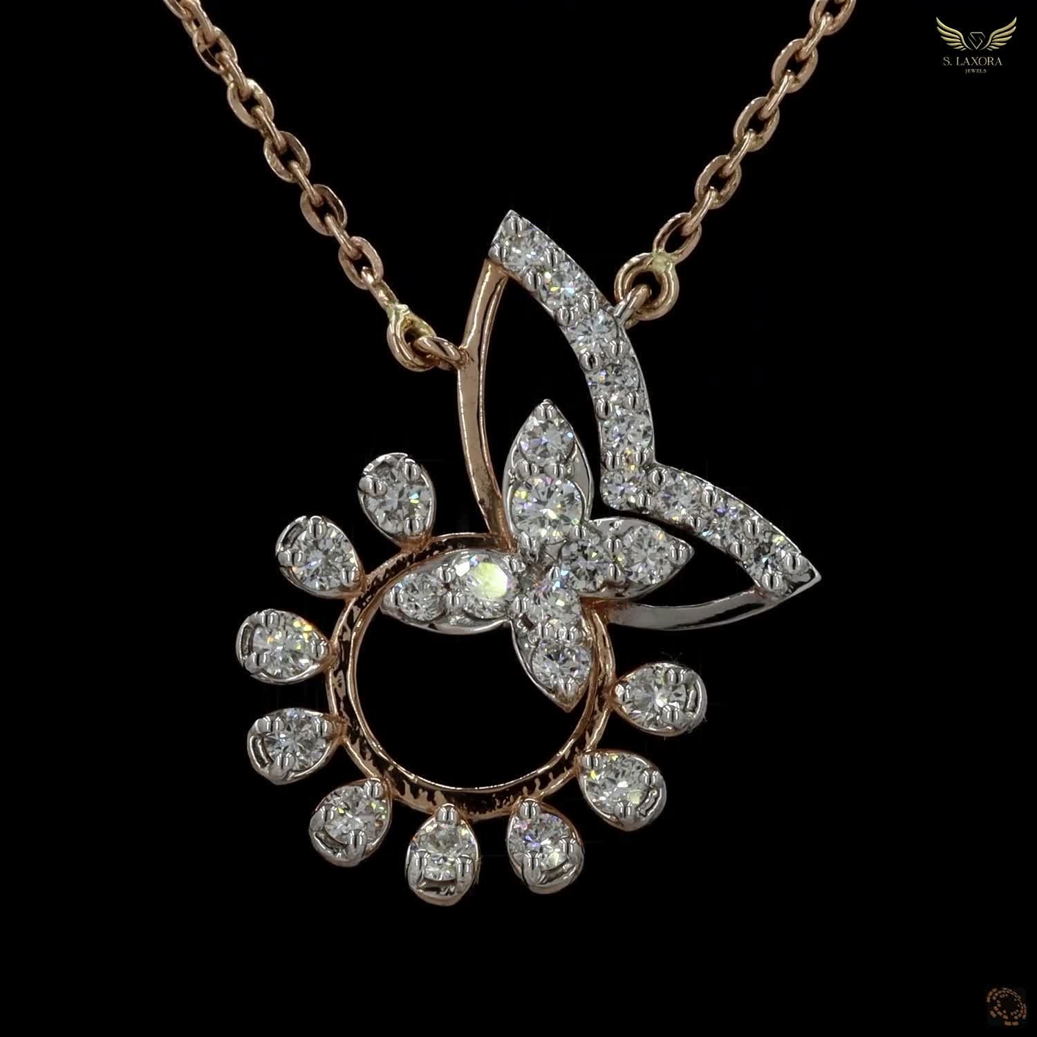 Lab Created Diamond 0.50ct Pendant Necklace Rose Gold Plated Gift