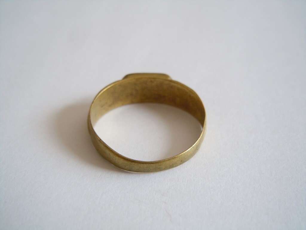 Vintage Signet Ring Brass Initial Engraving Monogram MA 2.4 g/Size 60/B:0.6 cm