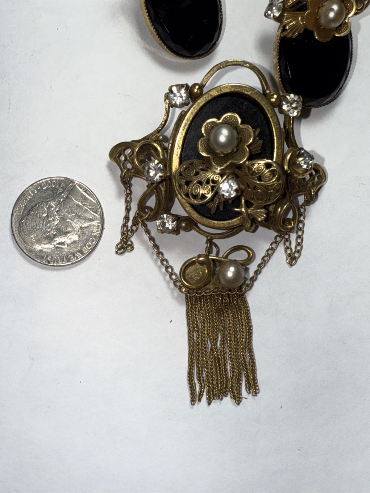 Brooch Pendant Earrings Set Victorian Antique 100 Years Old Read Description