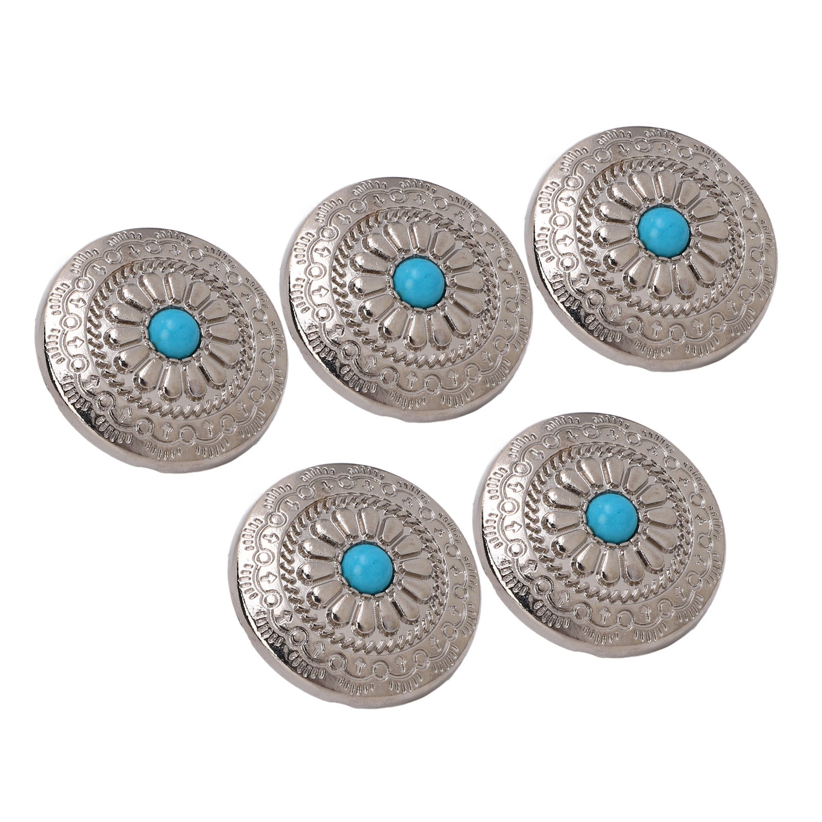 Blue Turquoise Screw Buttons Elegant Design For Leather Crafts Easy To Use