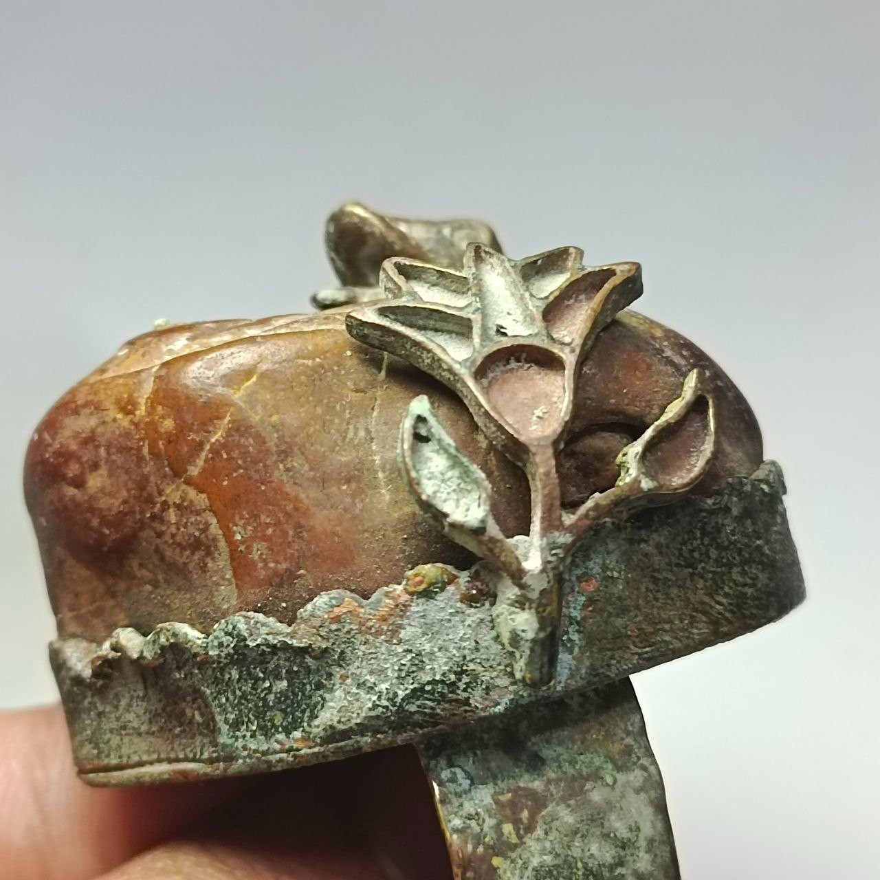 Vintage handmade copper snake ring, rare serpent design collectible
