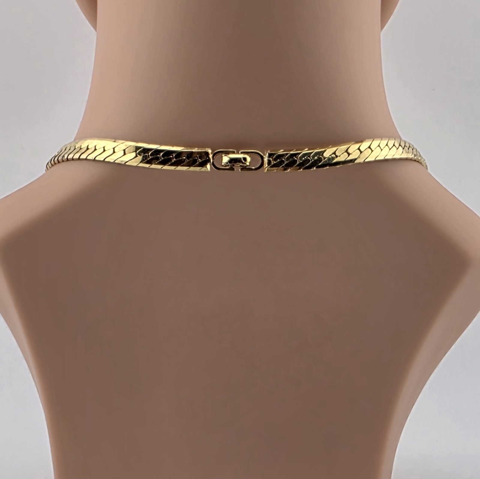 Christian Dior V Shaped Crystal Herringbone Chevron Necklace Vintage 80s