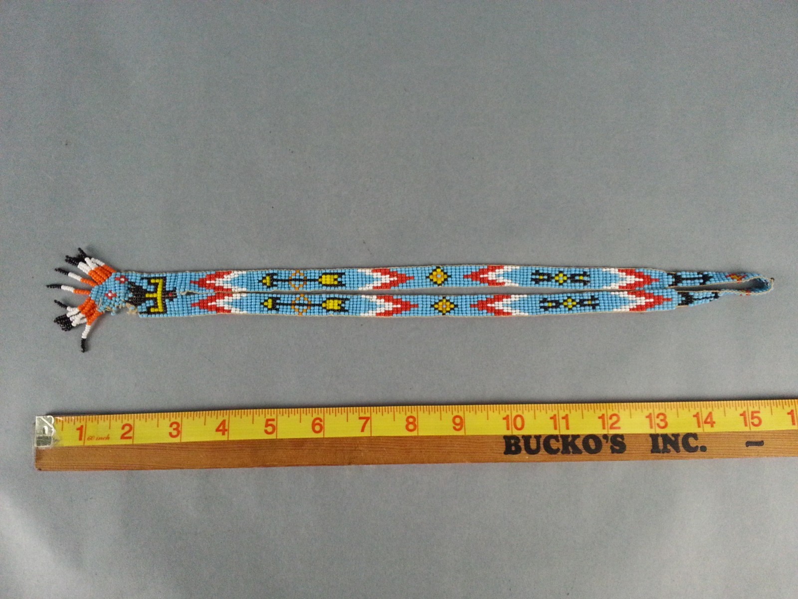 Vintage 1970s 1980s American Southwest Beaded Necklace Souvenir Phoenix Bird