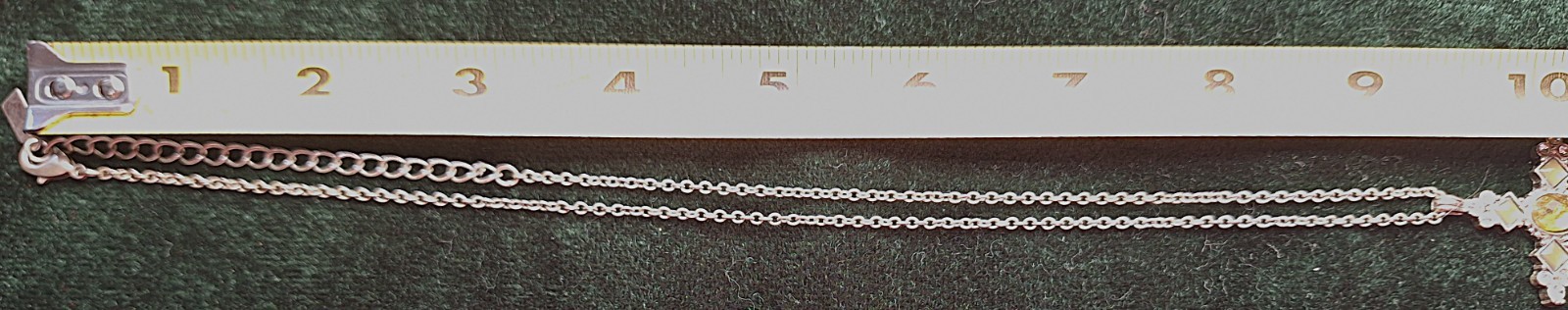 Vtg Premier Design Silver-tone Faux Citrine & Peridot Cross Pendant Necklace