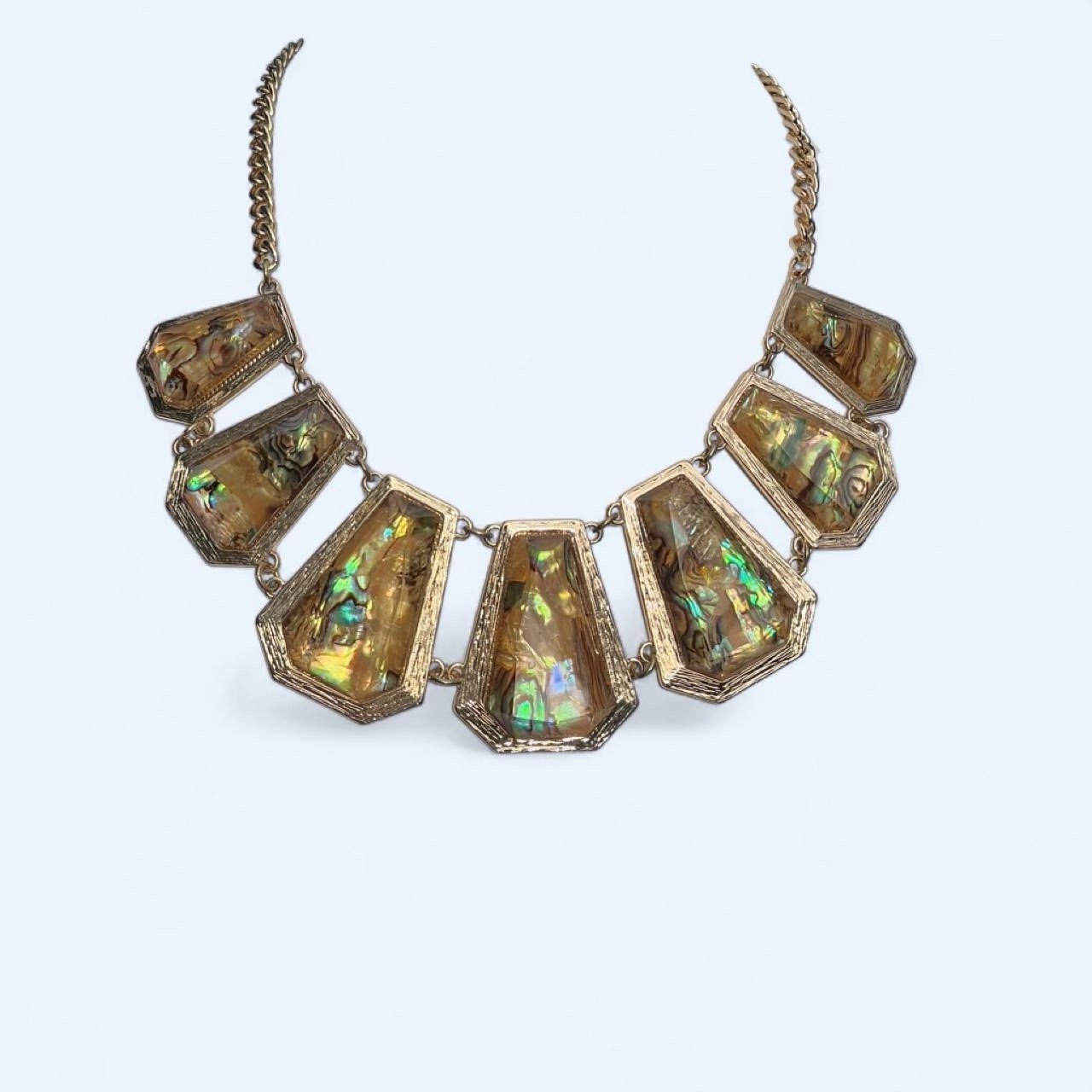 Vintage 2000s Statement Necklace Retro 00s Abalone Shell Style Glam The Limited