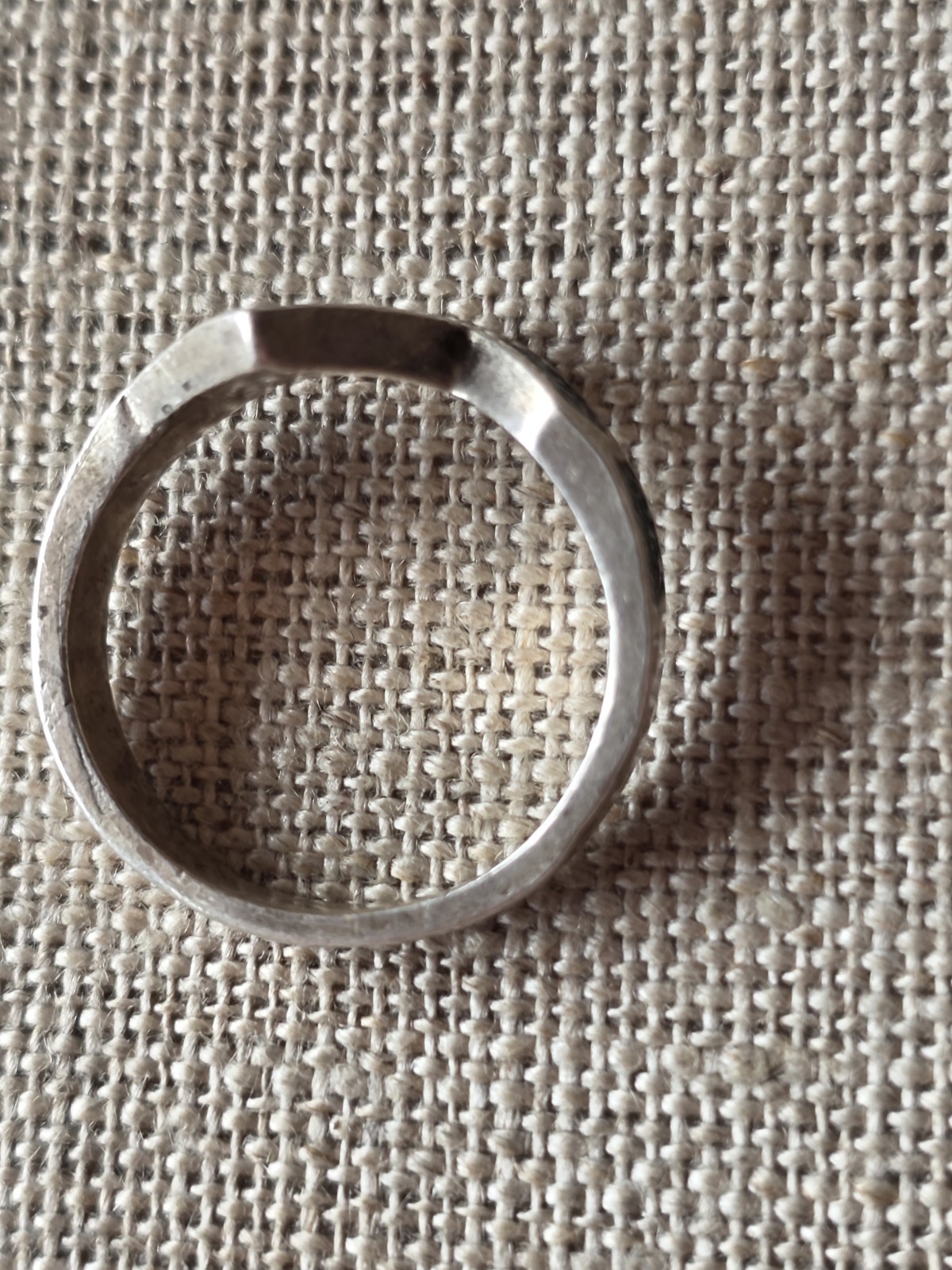 VINTAGE 925 STERLING SILVER CRUSHED TURQUOISE BAND RING SIZE 5.75