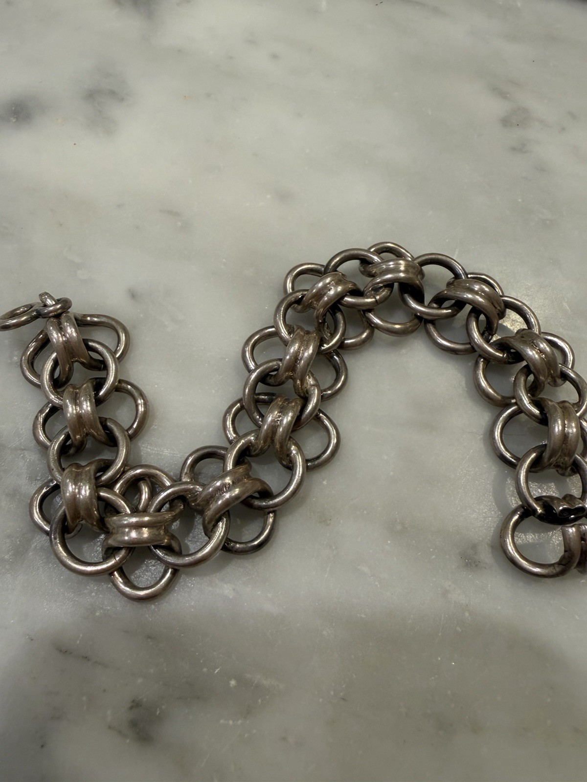 VINTAGE TAXCO MEXICO 925 STERLING SILVER FANCY WOVEN LINK BRACELET