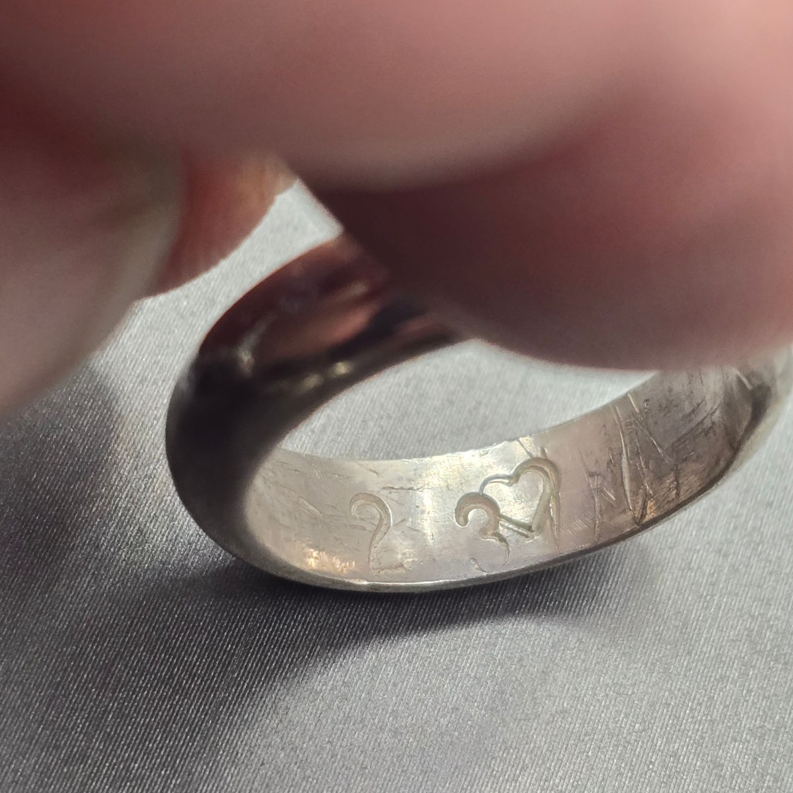 Vintage Sterling Silver Domed Wedding Band Ring Size 6.75 Heart Maker Stackable