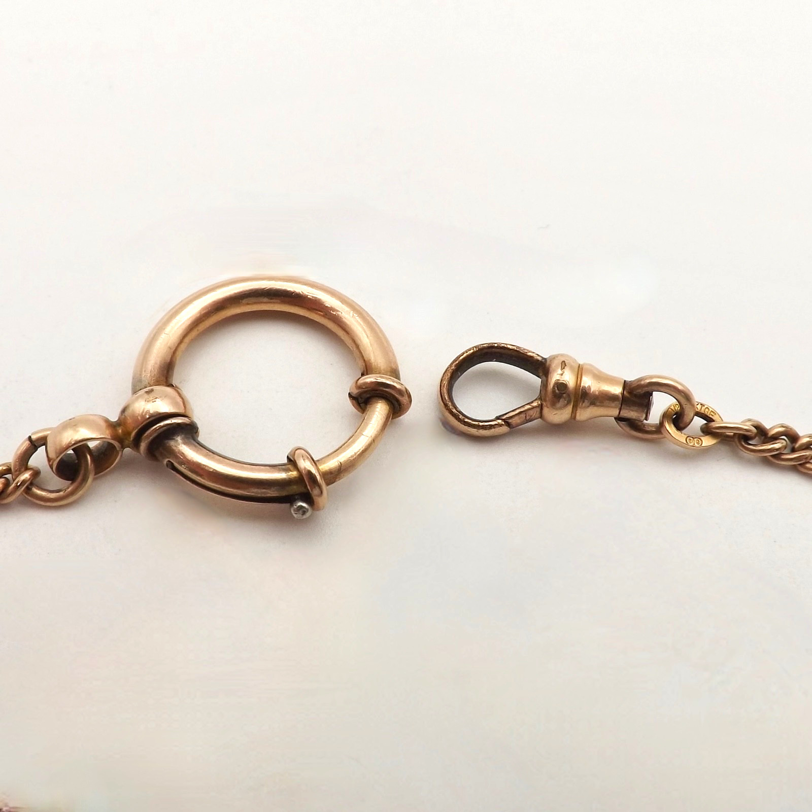 Victorian 12k Gold Filled Curb Link Pocket Watch Chain Bracelet 7in