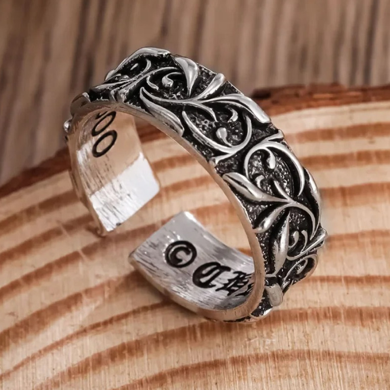1pc Vintage Open Style Eternal Ring Adjustable Antique Silver Couple Gift – NEW