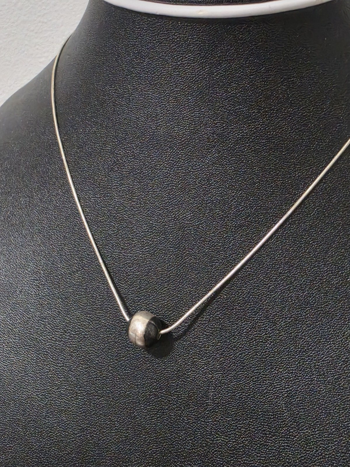 VINTAGE ESTATE STERLING SILVER 925 ITALY SLIDING BALL CHAIN NECKLACE 16”