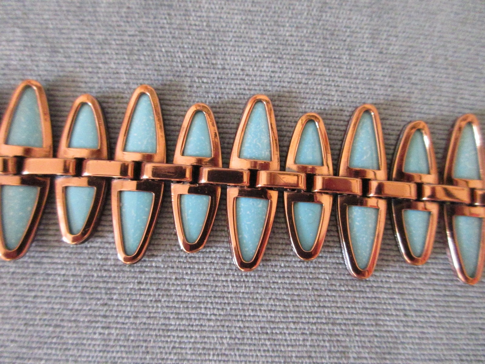 New / Old Stock – vintage signed MATISSE copper & blue enamel bracelet with tag