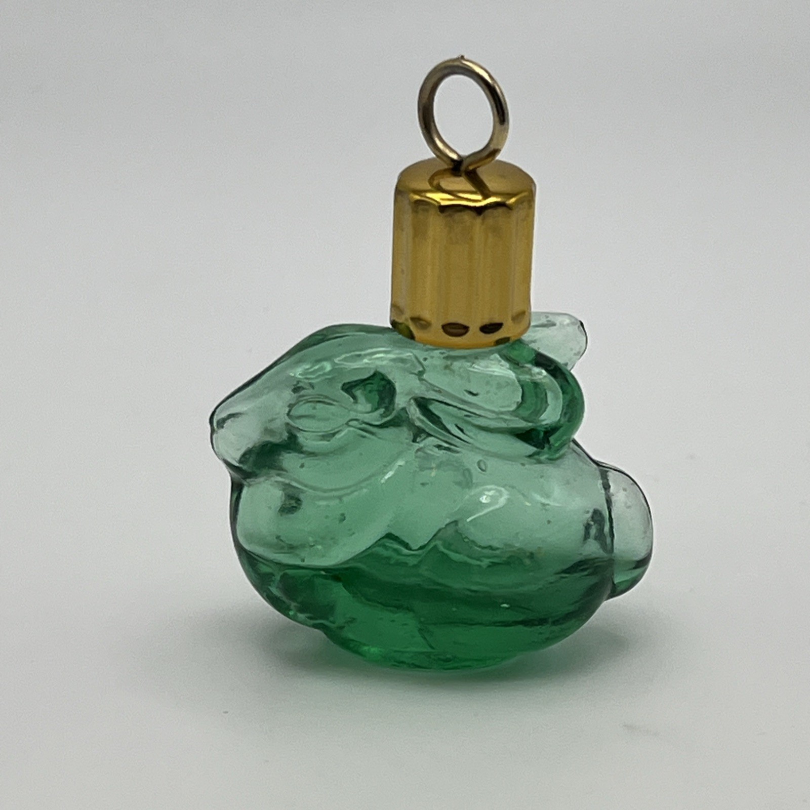 Vintage Max Factor Green Glass Rabbit Perfume Pendant