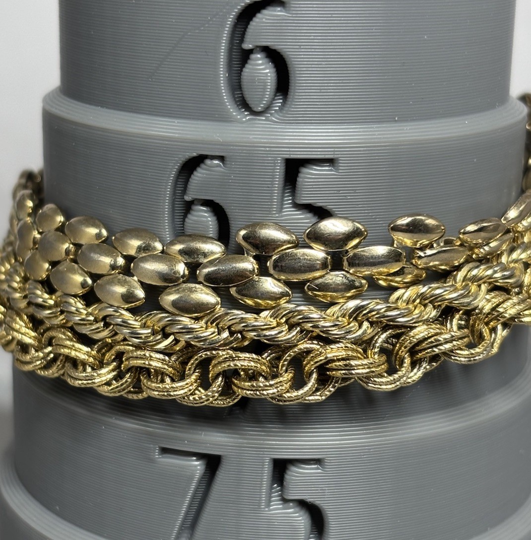 Vintage Chain Bracelet Lot Gold Tone Panther Link Rope Chains Stackable
