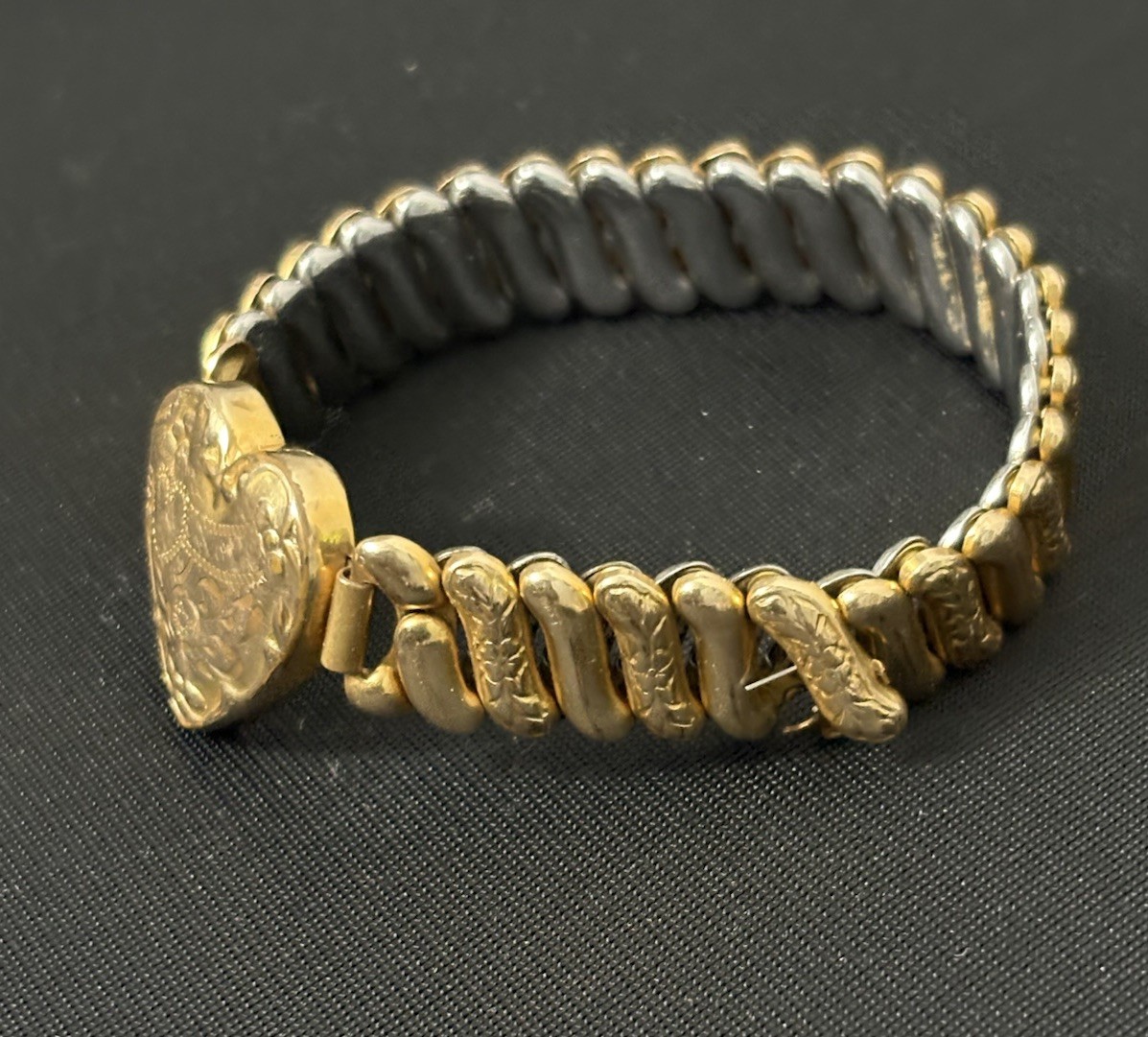 Vintage American Queen Sweetheart Bracelet Etched Gold Filled NEED REPAIR