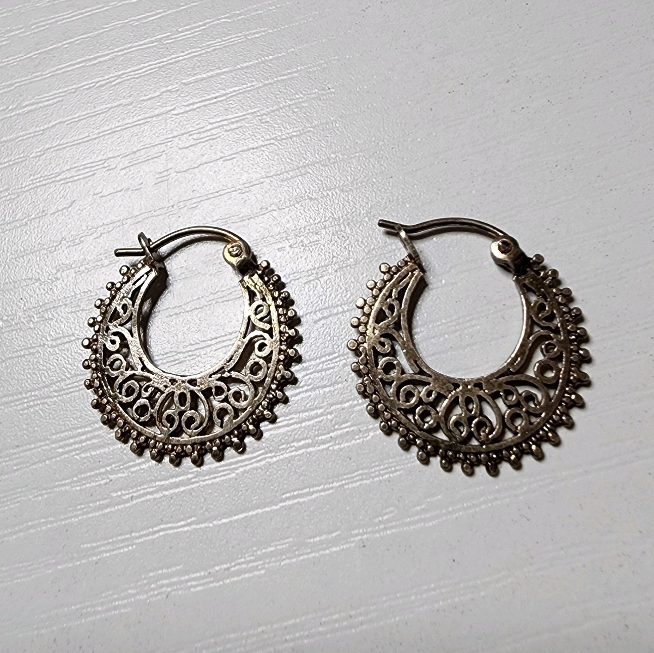 Vintage Moon Earrings Metal Dangle Crescent
