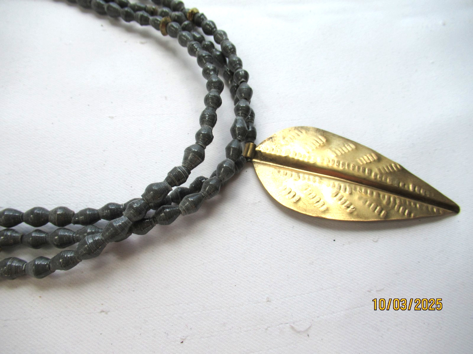 Vintage African Ethnic rolled paper Necklace