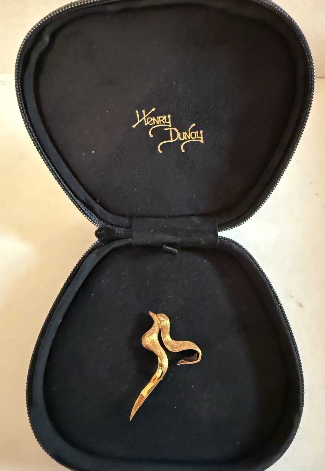 Henry Dunay 18K Gold Brooch Pin Amazing Rare Piece Beatuiful US Seller A+++