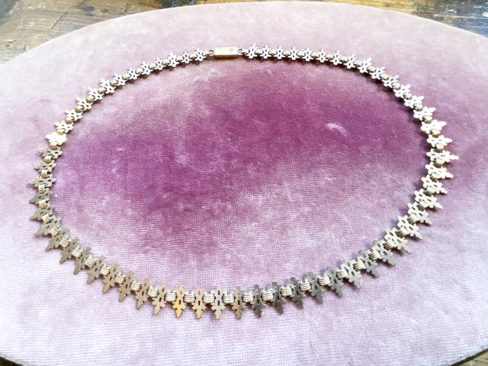Antique Victorian Gold Filled Fringe Style Chain Necklace Unusual Link