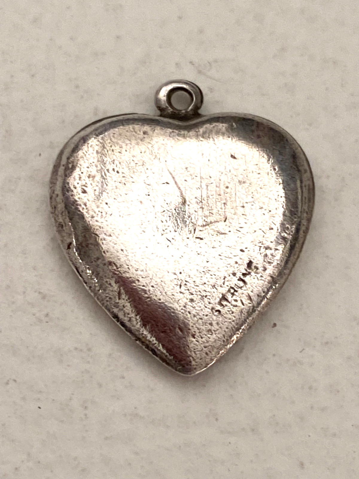 Antique Sterling Silver Puffy Heart Charm My Heart For Keeps