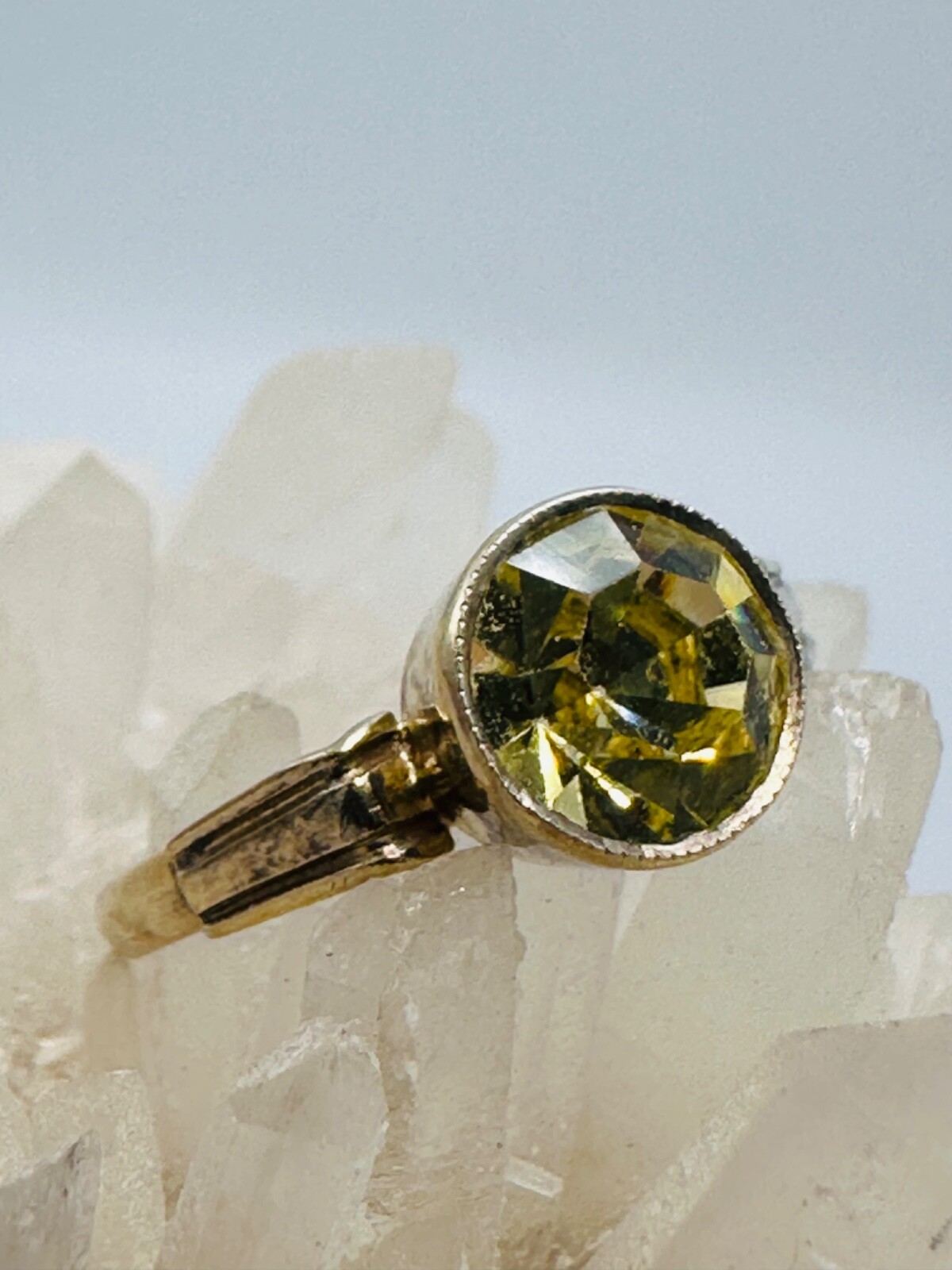 Vintage Gilt Silver Engagement Ring 875 soviet Women’s Jewelry