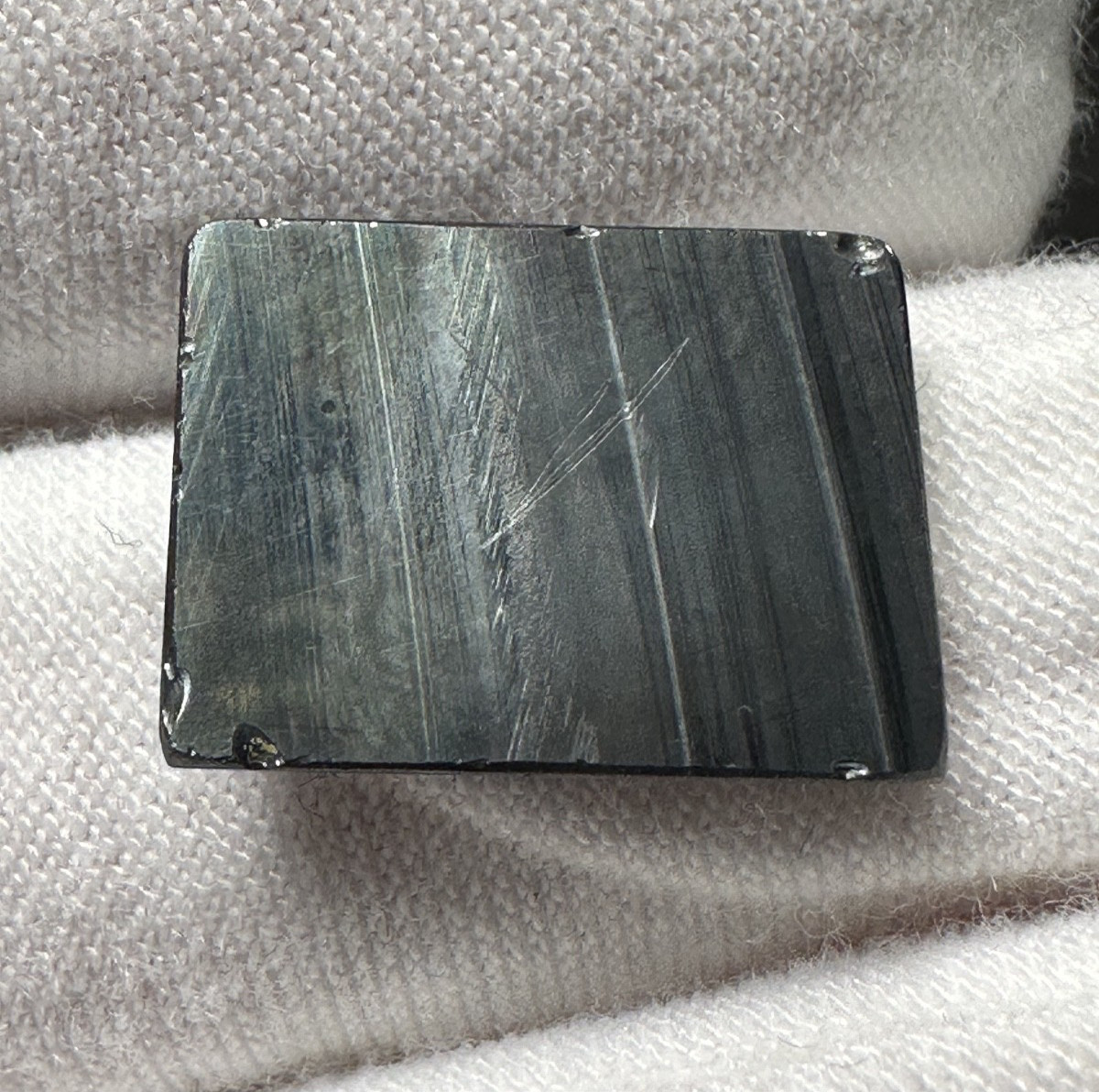 VINTAGE INTAGLIO WARRIOR ON METALLIC BLACK (HEMATITE?) LOOSE RECTANGLE N338