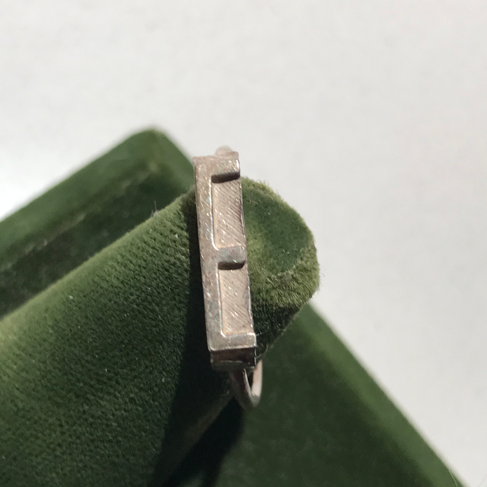 Vintage Sterling Silver Stamped Typebar Monogram “E” Ring Size 6 ADJUSTABLE