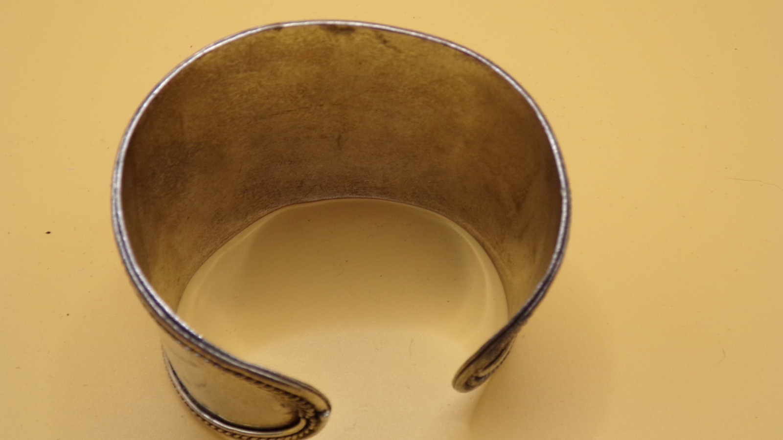 Vintage Silver & Stone Cuff Bracelet Brown Stones Nice Detail Women Southwestern