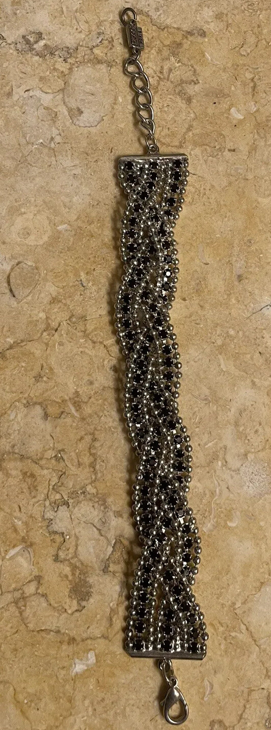 Poggi Paris Wide Adjustable Rhinestone Bracelet. YES! THAT SPARKLE IS REAL!