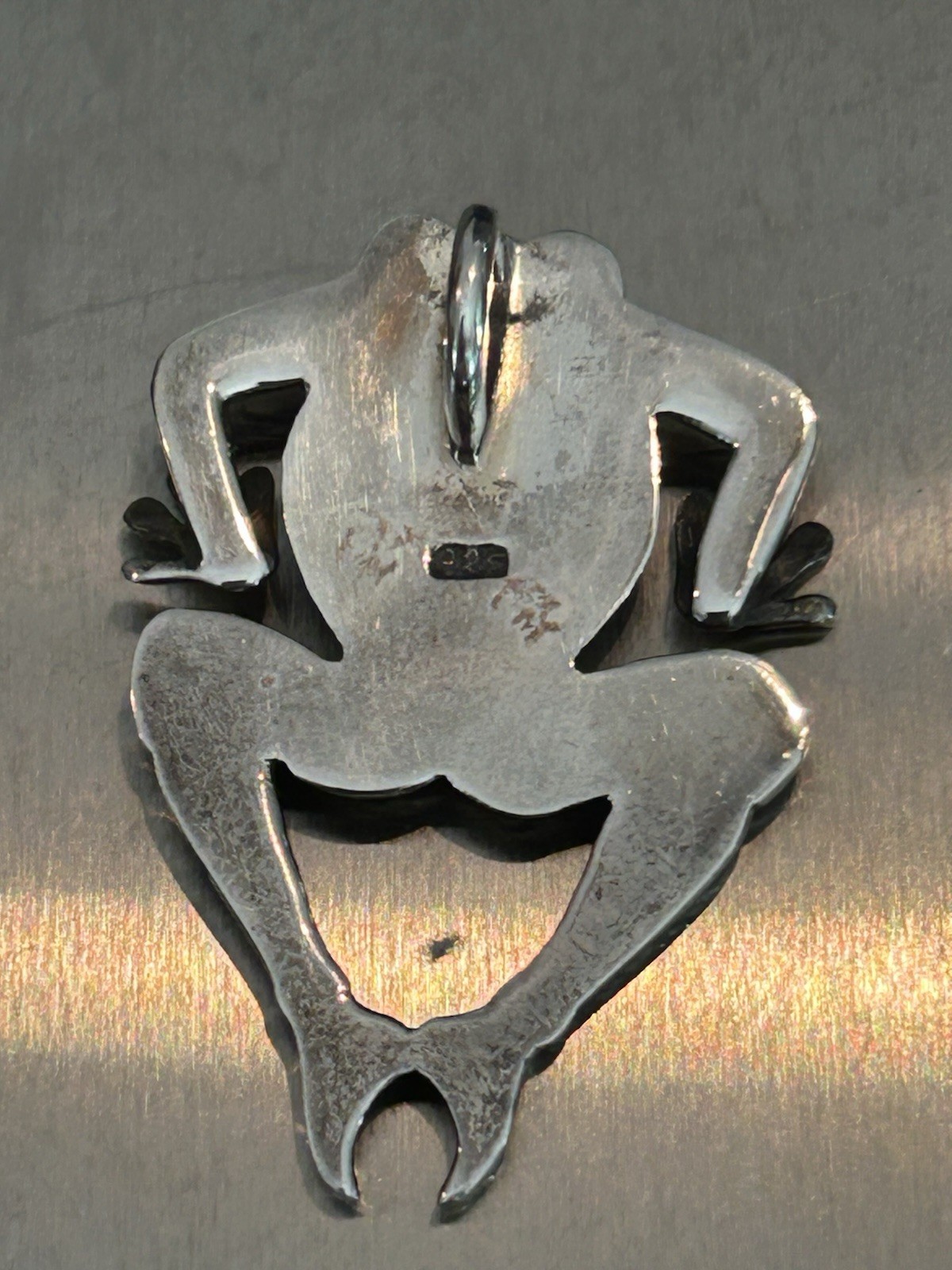 Sterling Silver Tree Frog Pendant 7.6 Grams 1.5 Inches Tall Vintage Jewelry