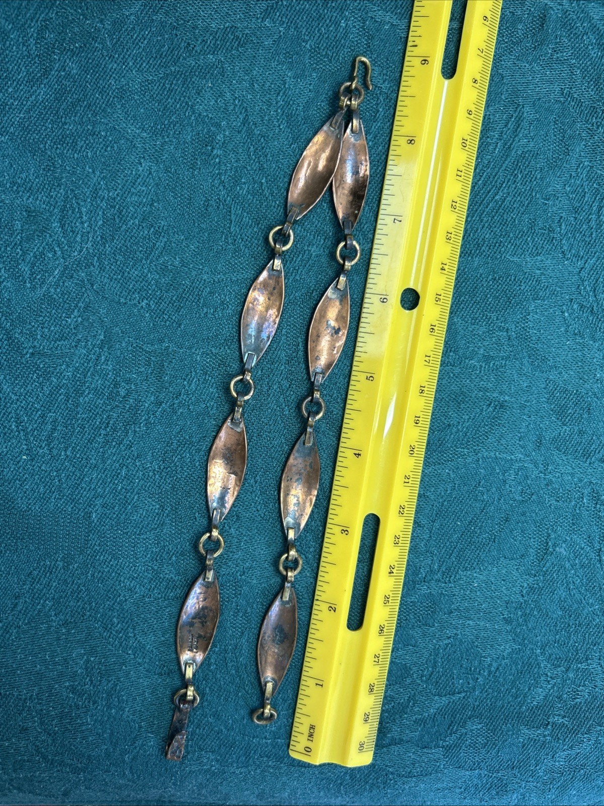 Vintage Maya Mexico Men Or Women’s Hammered Copper Bracelet 8.5”large Wrist 30 g