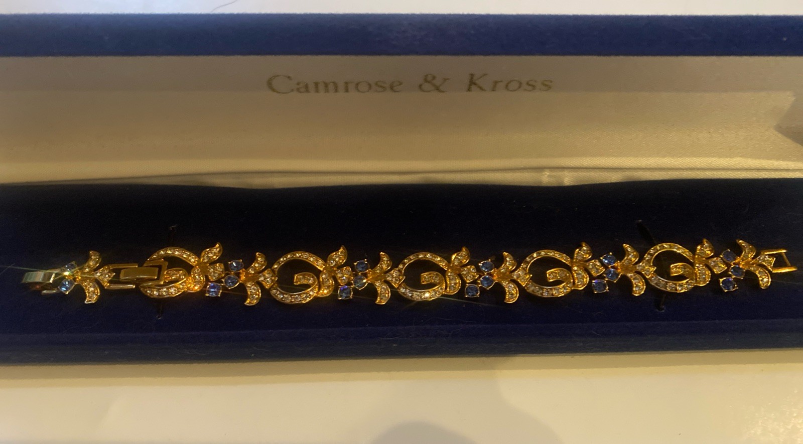 Camrose & Kross Jacqueline Kennedy Sapphire And Crystal Gold Bracelet JBK