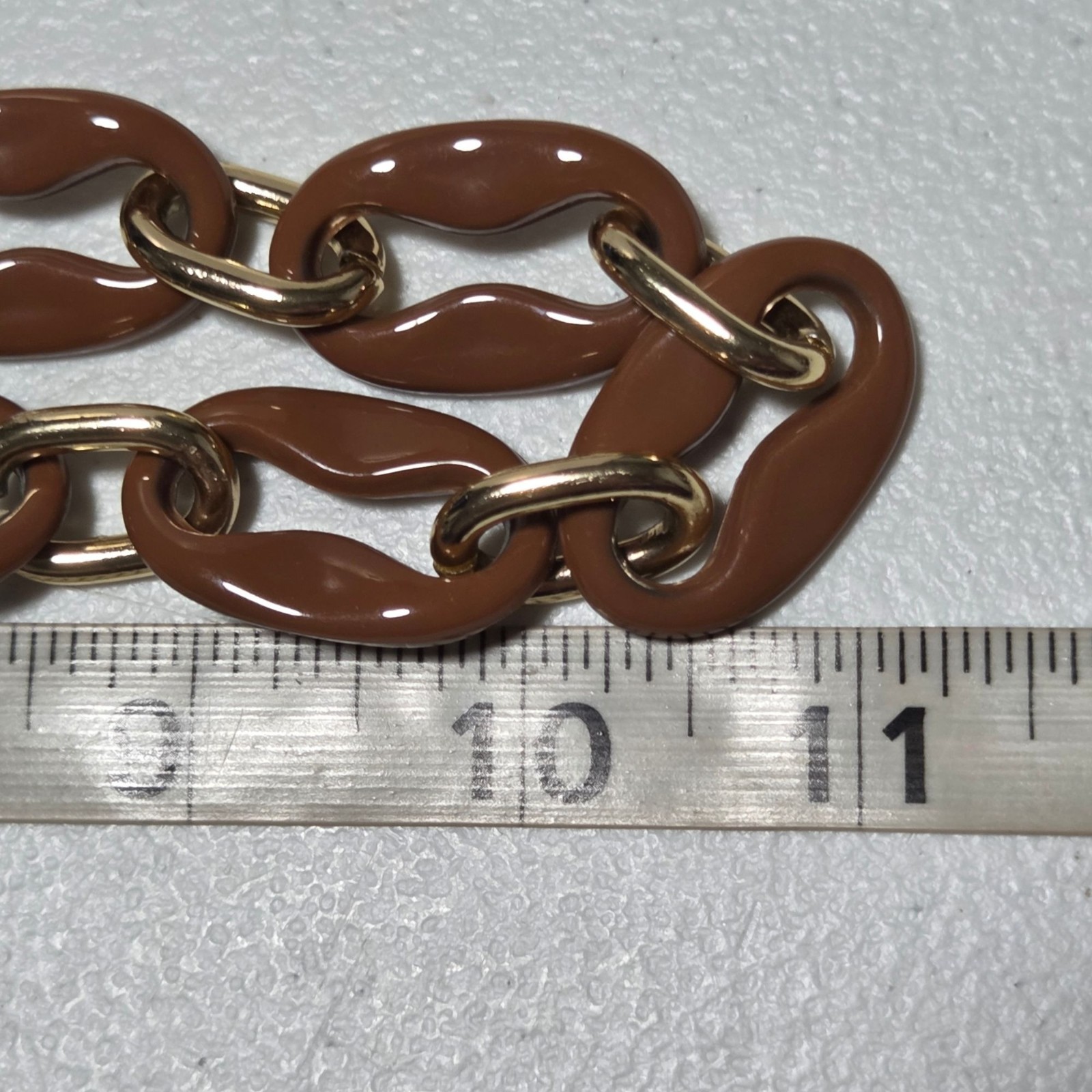 Chunky Brown Chain Necklace Acrylic Links Modern Contemporary Urban Streetwear