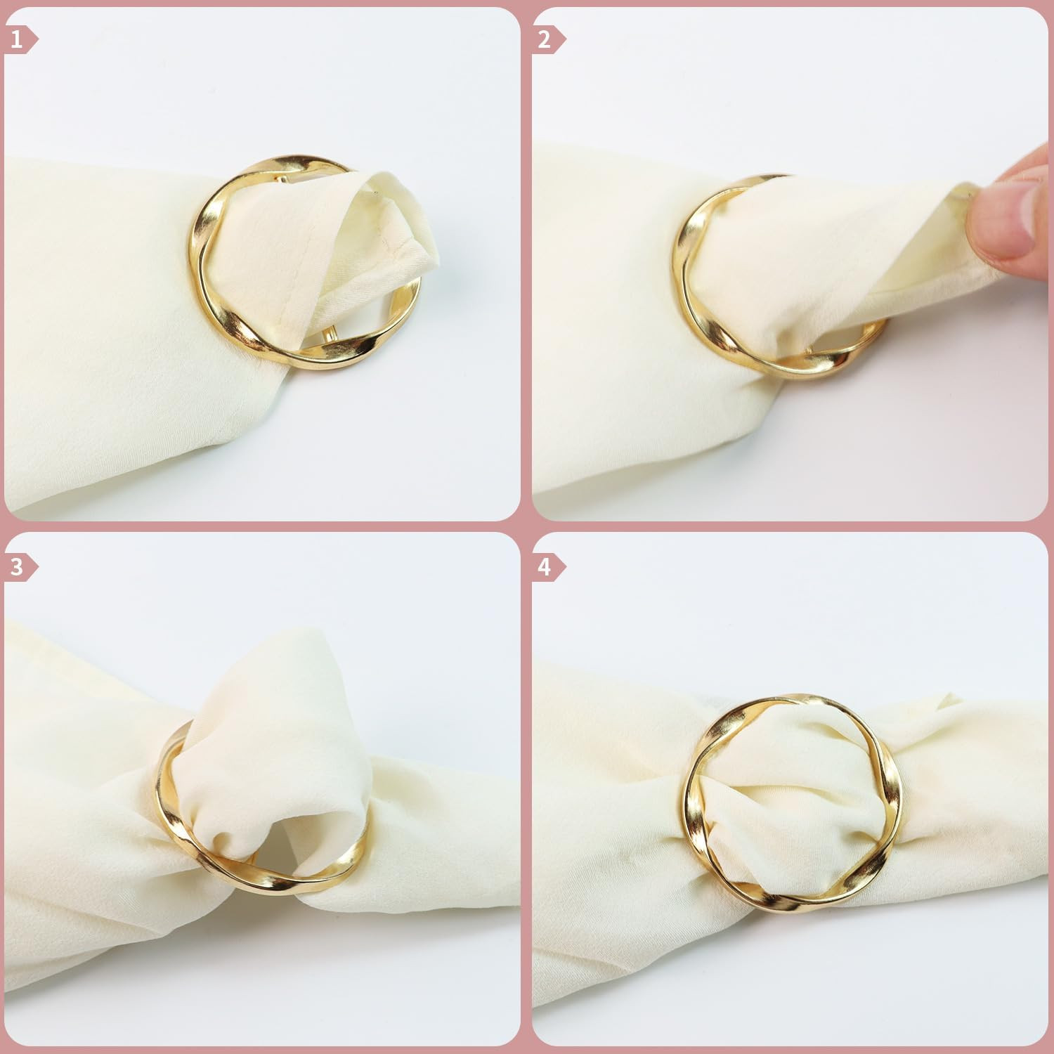 10 Pack Scarf Ring Clip T-Shirt Tie Clips for Women, Scarf Ring Clothes Corner K