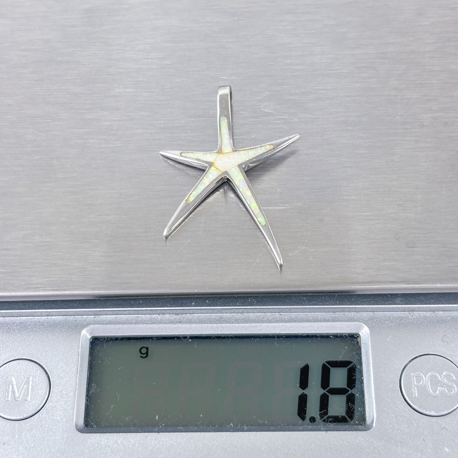 Vintage Sterling Silver 925 | Opal Inlay | Ocean Sea Star Fish Pendant