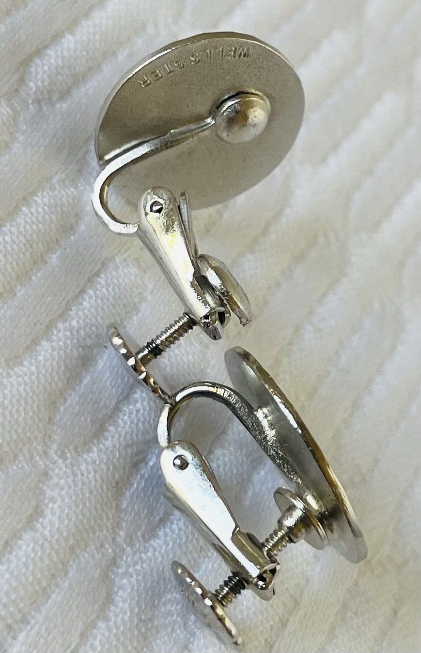 Vintage Wells Sterling Silver Brooch & Earrings Set IOBox New Other READ