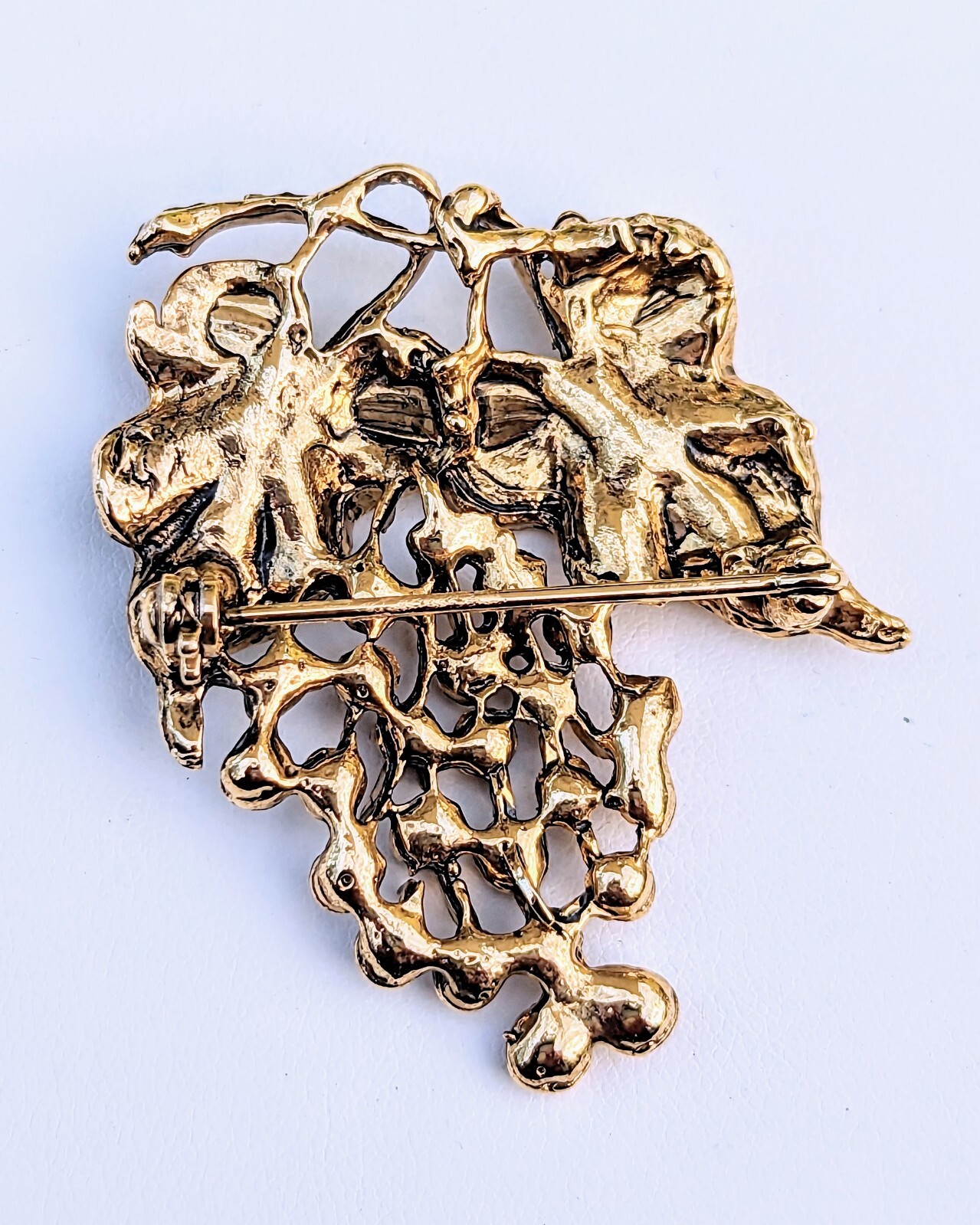 NOS Vintage Lavender Purple Lilac / Wisteria Branch Rhinestone Cluster 2″ Brooch