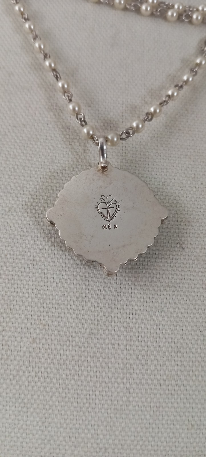 VSA Virgins Saints & Angels San Benito Magdalena Pearl Rosary Necklace