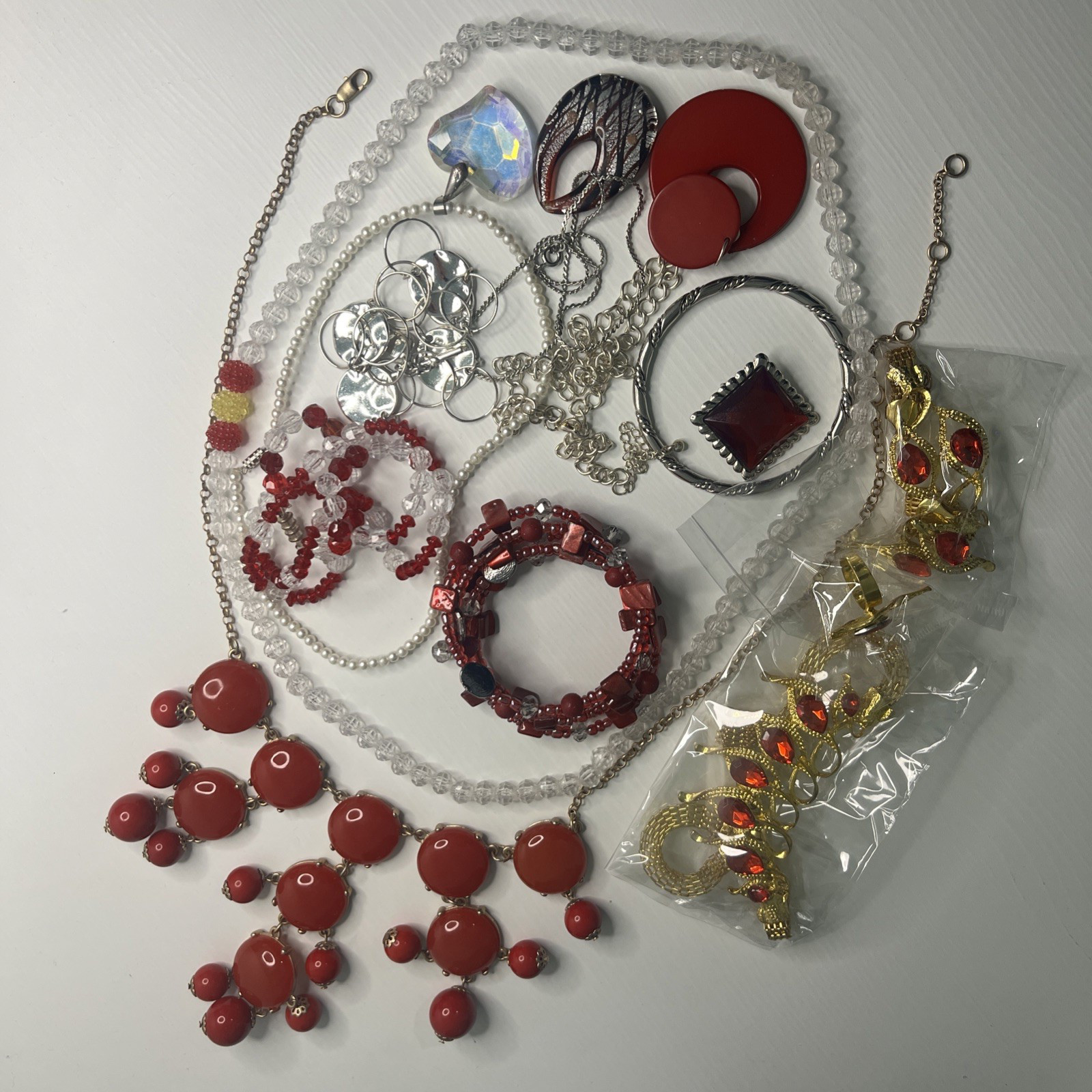 Vintage Jewelry Lot 14 Piece Lot | Necklaces, Earrings, Brooch, Bracelets