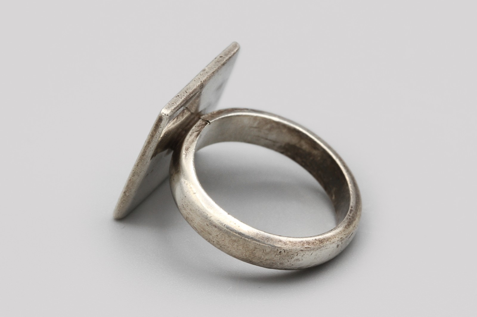 Engraved Letters Squared Ring Size 4.5, 925 Sterling Silver Monogram Pinky Ring