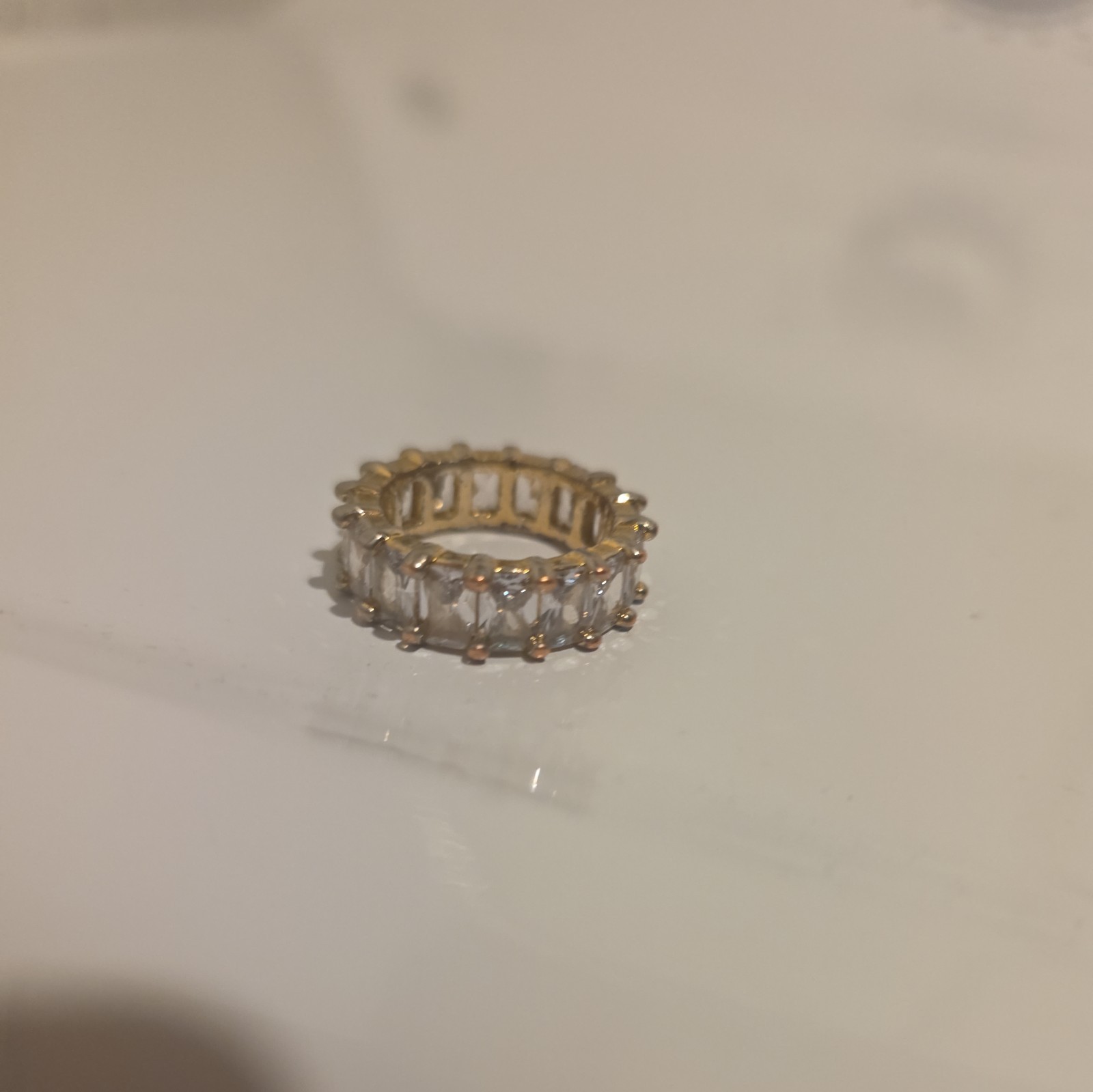 Vtg Sz 5 Ring LGA Laura G Adams Eternity Band 925 Sterling Silver CZ Jewelry