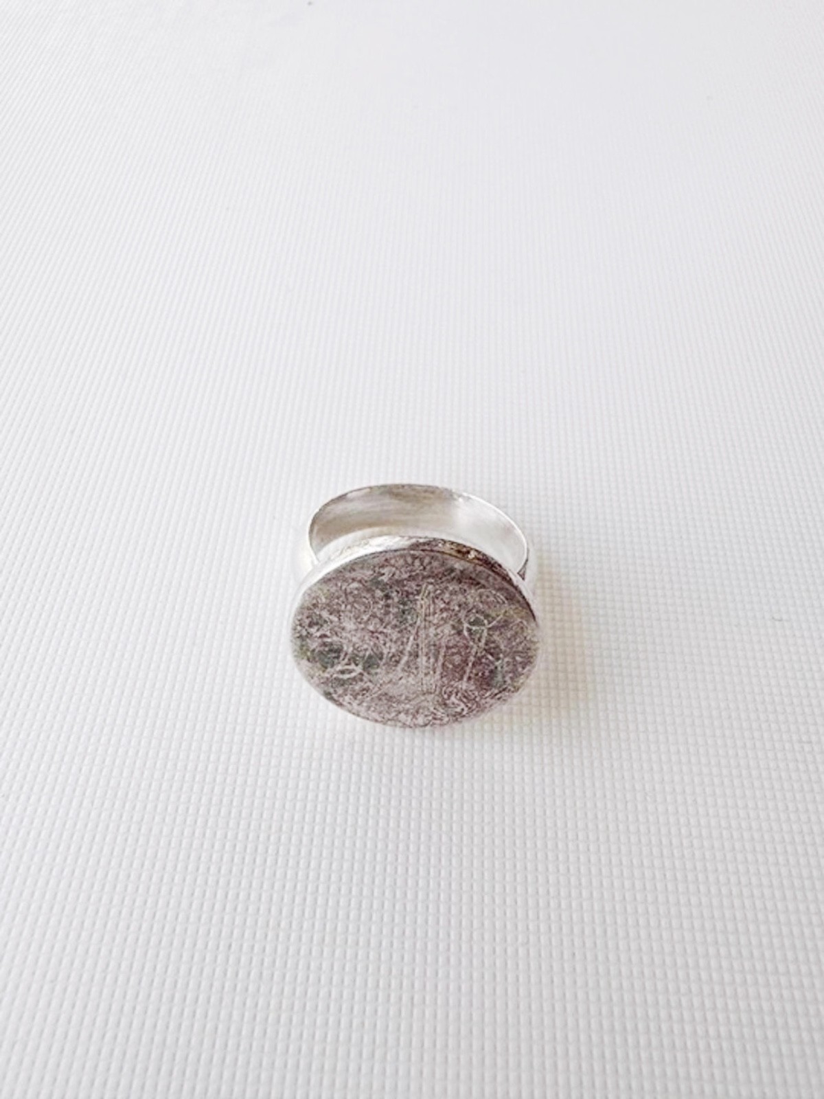 Vintage Sterling Silver Signet Ring Letter M Size 5.75 9g Monogram Statement