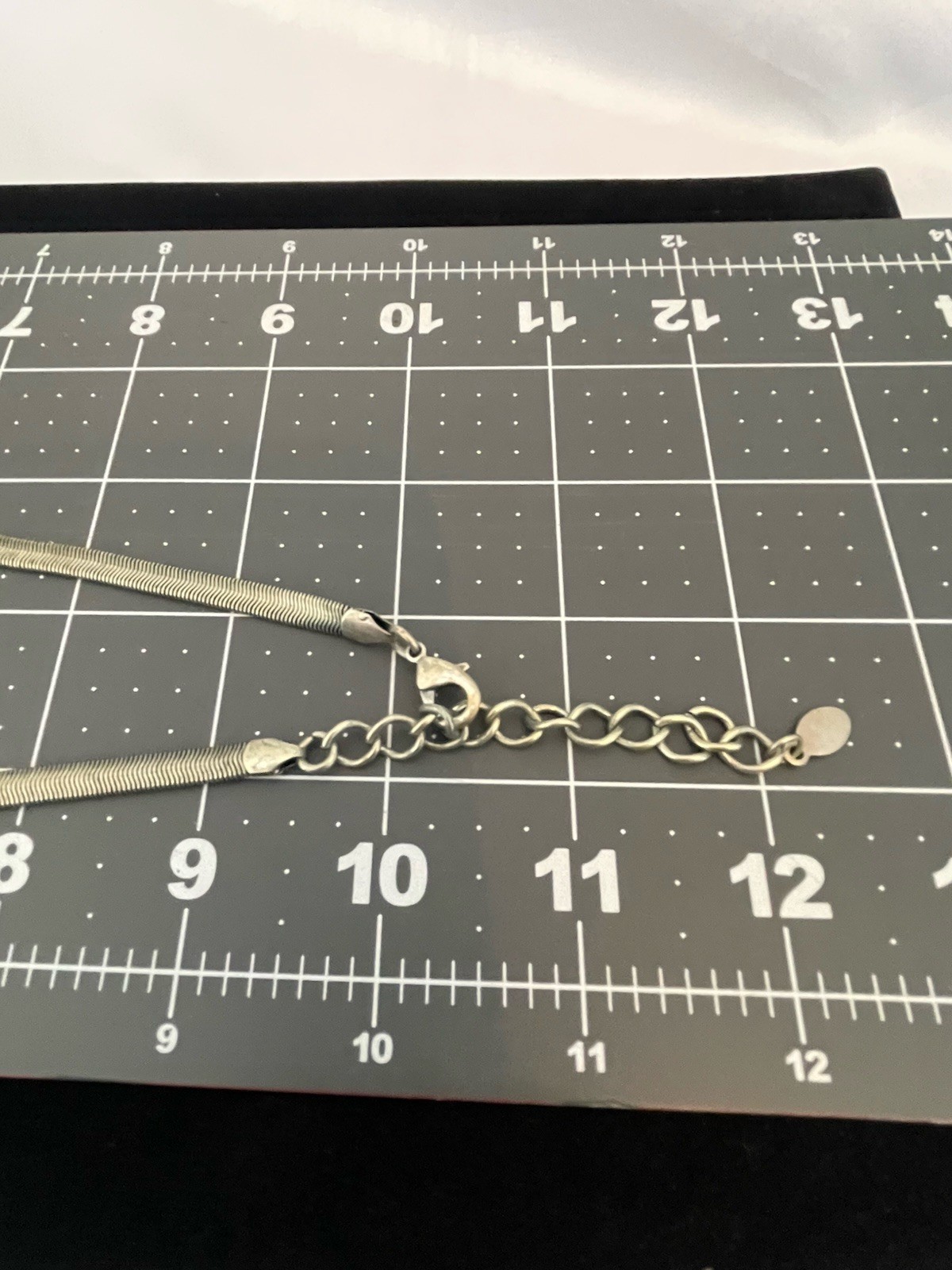 Vintage ALDO Drop “V” Rhinestone Necklace Silver Tone Snake Chain STATEMENT BIB